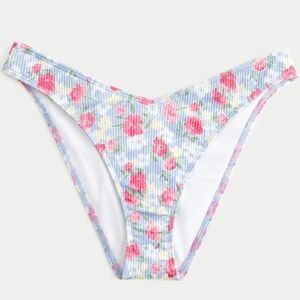 Hollister Floral Bikini Bottom - Blue and Pink